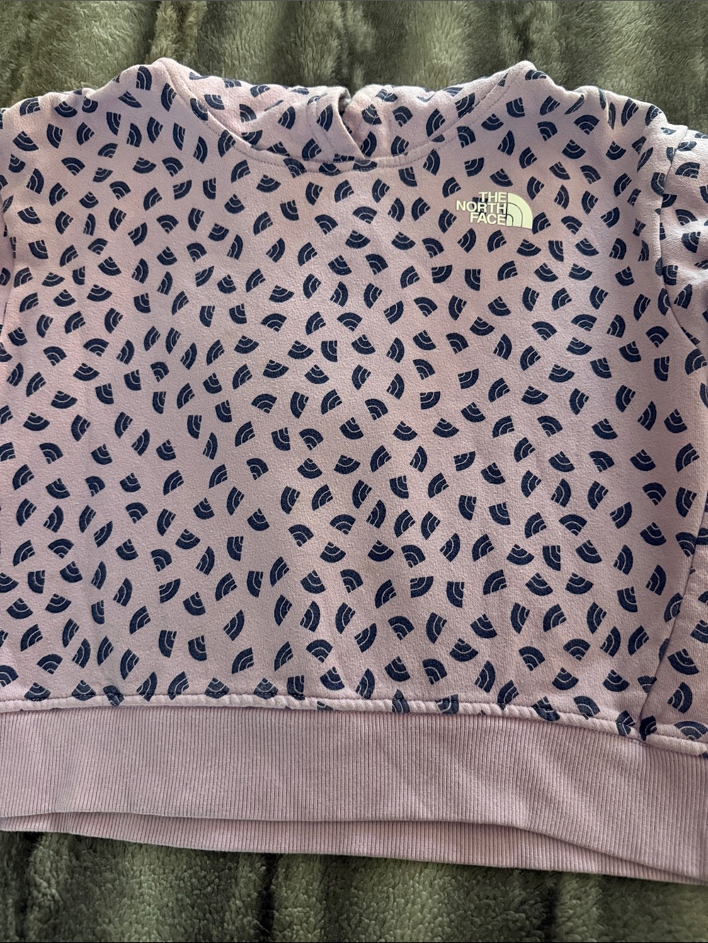 The North Face Pink Crewneck with Navy Abstract Print